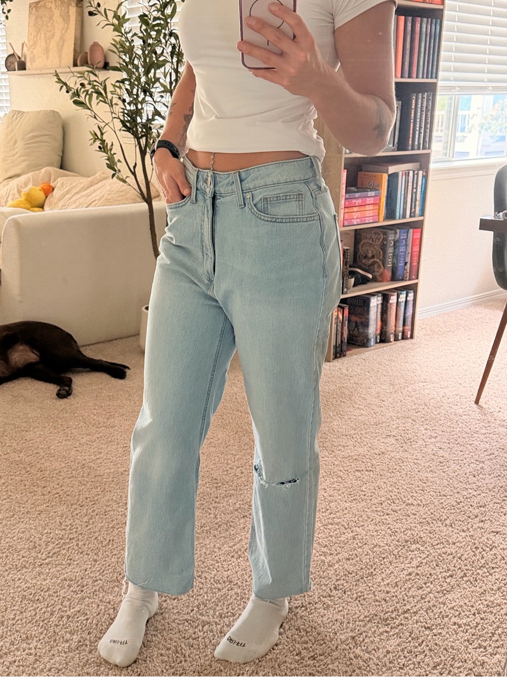 Lauren Conrad Light Wash Cropped Wide Leg Jeans